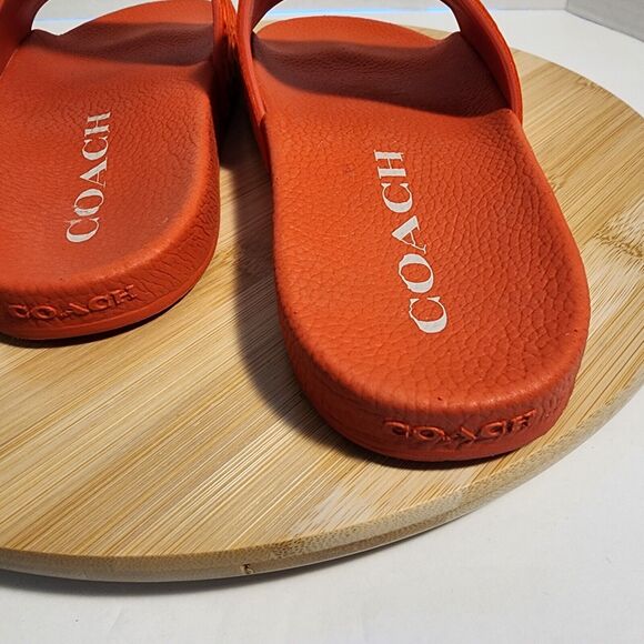 COACH Udele Signature Rubber Slides Fiery Red, Sz 10 B With Box Limited Edition - Picture 12 of 16
